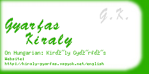 gyarfas kiraly business card